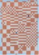 Louis de Poortere Craft Chess Nude vloerkleed, oranje met grafisch vlakken patroon, modern design, jacquard platgeweven