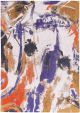 Louis de Poortere Gallery Fresque Purple Game vloerkleed - modern, meerkleurig paars/oranje/creme, abstracte kunst, platgeweven, jacquard
