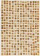 Louis de Poortere Craft Cobblestone Peach Party vloerkleed, bruin met blokjesdessin, mediterrane woonstijl, jacquard platgeweven