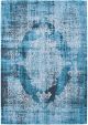 Jacquard platgeweven vloerkleed Fading World Kirman Storm in turquoise van Louis de Poortere, bovenaanzicht