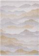 Jacquard platgeweven vloerkleed Gallery Himalaya Summer van Louis de Poortere in tinten beige met bergmotief