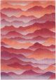 Jacquard platgeweven vloerkleed Gallery Himalaya Autumn van Louis de Poortere in tinten rood met bergmotief