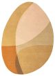 Brinker Shades 100 White Pebble vorm vloerkleed in goud, beige en oranje met natuurlijk grafisch dessin.