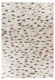 Lederen patchwork vloerkleed Lavin 525 in multikleur met beige en zwart van intra99